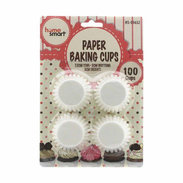 Paper baking cups small white, 100 cups