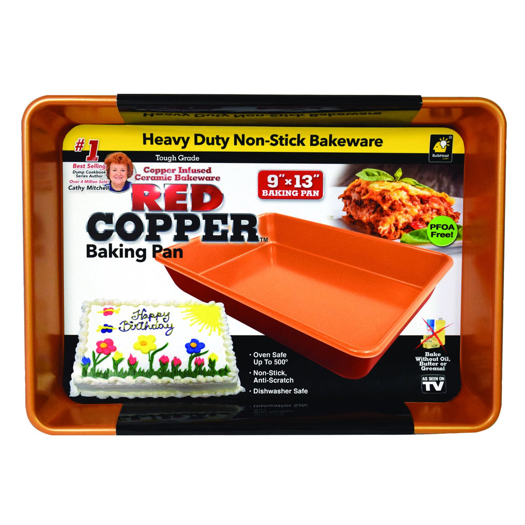 Red Copper Baking Pan, size 22.5cm x 33cm