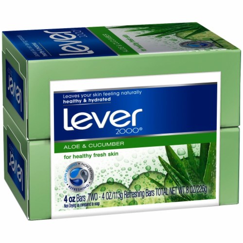 LEVER 2000 FRESH ALOE & CUCUMBER SOAP BAR 2CT