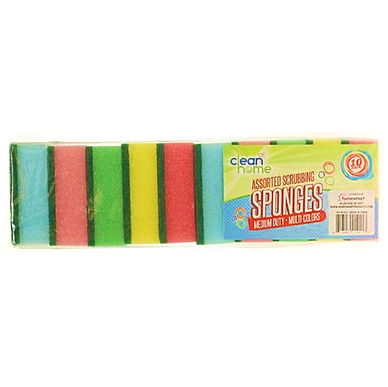 CLEAN HOME SCRUBBING SPONGES 10pcs  Medium DUTY