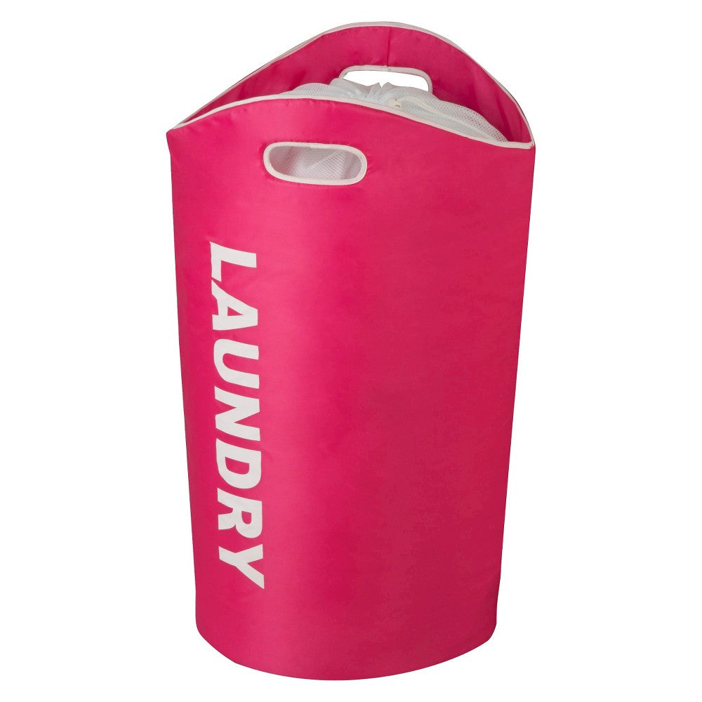 Pink  Laundry Hamper with Sturdy Foam Interior