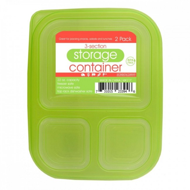 3-SECTION FOOD STORAGE CONTAINER 650ml