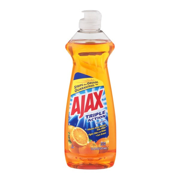Ajax Triple Action Liquid Dish Soap, Orange  372ml
