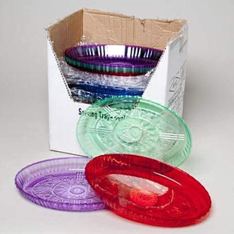 SERVING TRAY OVAL PLASTIC   33.5cm x 24cm x 3.8cm / Assorted colors. price for 1