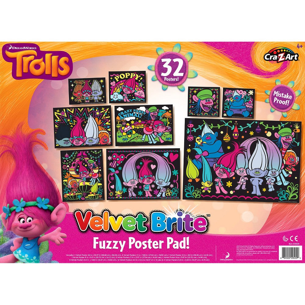 CRA-Z-ART TROLLS VELVET BRITE FUZZY POSTER PAD