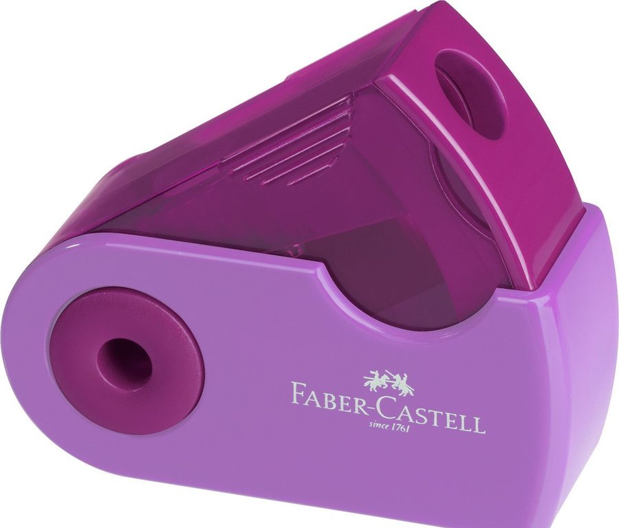 FABER-CASTELL SINGLE HOLE SHARPENER BOX- PURPLE