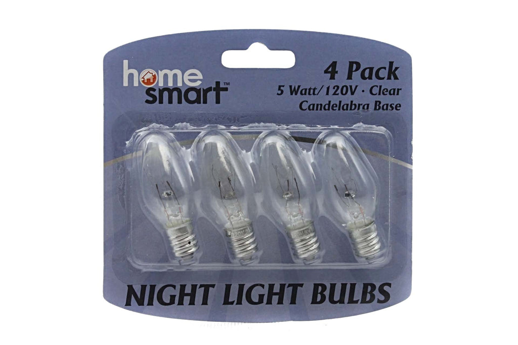 HOME SMART 4PK NIGHT LIGHT BULB Clear  5 WATT