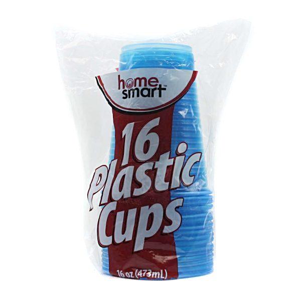 HomeSmart  PLASTIC 16 CUPS - BLUE - 473ml
