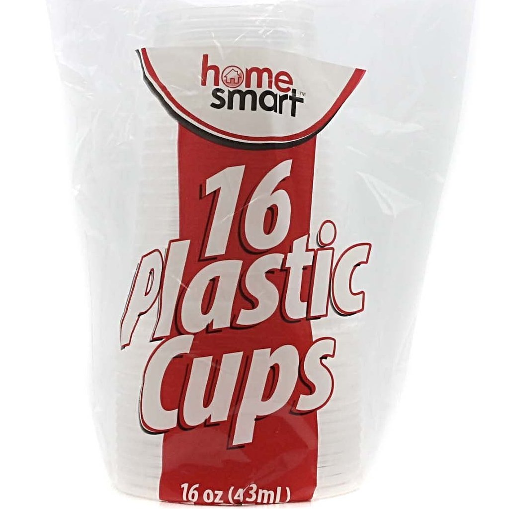 HomeSmart  PLASTIC 16 CUPS - Clear - 473ml