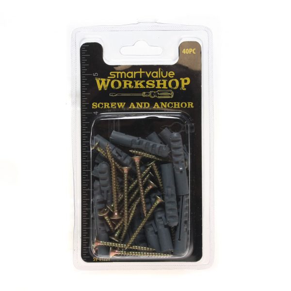 SMART VALUE SCREW AND ANCHOR SET 40 PCS