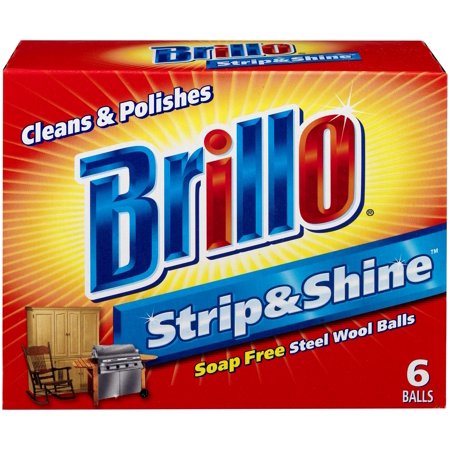 BRILLO SUPREME STRIP & SHINE STEEL WOOL BALLS 6pcs