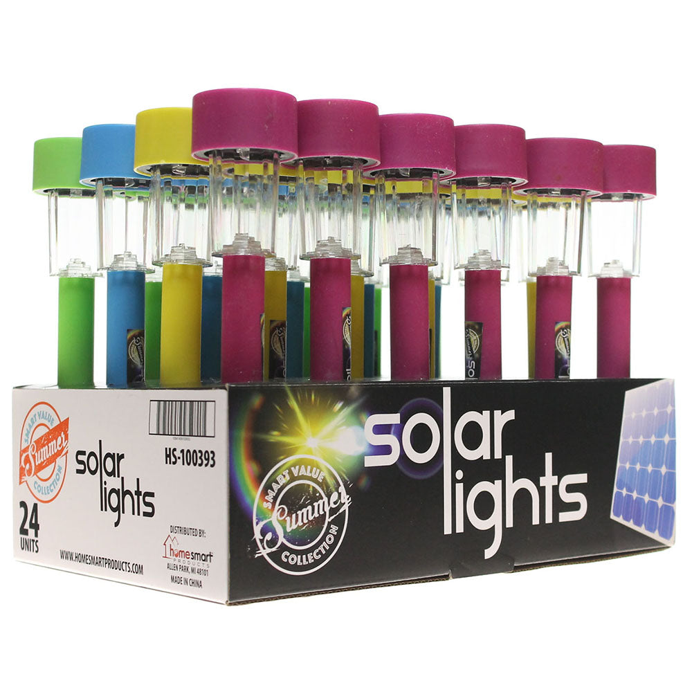 SMART VALUE SOLAR LIGHT PLASTIC ASSORTED COLORS, price for 1