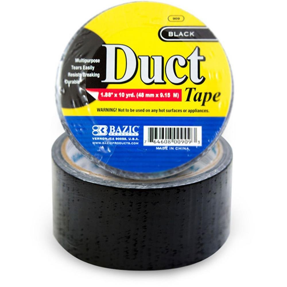 BAZIC 1.89" *10 YARDS BLACK DUCT TAPE - 9.15m