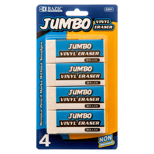 BAZIC JUMBO VINYL ERASER (4 PACK)