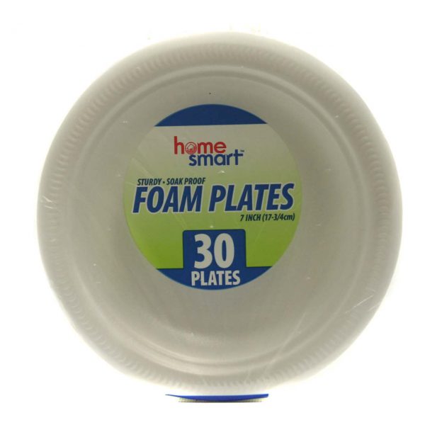 HOME SMART Disposable  FOAM PLATE  17cm, 30pcs