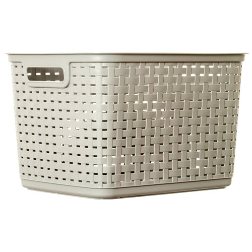 STERILITE  TALL WEAVE BASKET, CEMENT