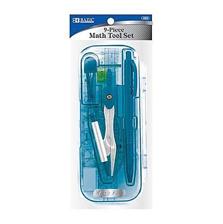 BAZIC 9-PIECE MATH TOOL SET, BLUE