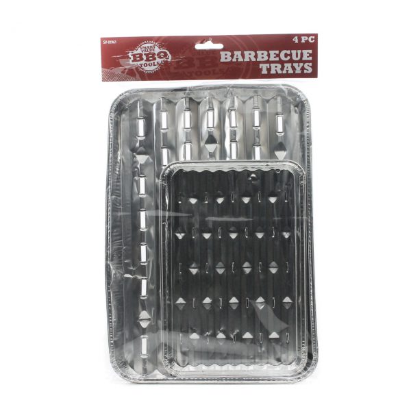 BBQ / Grill  FOIL TRAYS LARGE & SMALL 4pcs