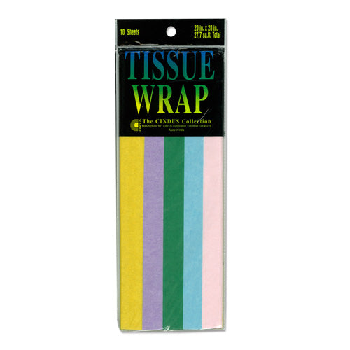 TISSUE WRAP PASTEL MIX of 5 COLORS size 50cm X 50cm