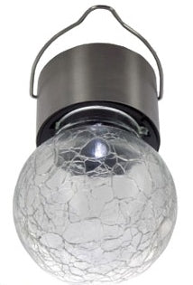 CRACKLE GLASS GARDEN-  SOLAR LIGHT- Hanging  - Each/single