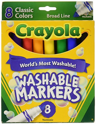 CRAYOLA WASHABLE MARKERS, CLASSIC COLORS 8CT