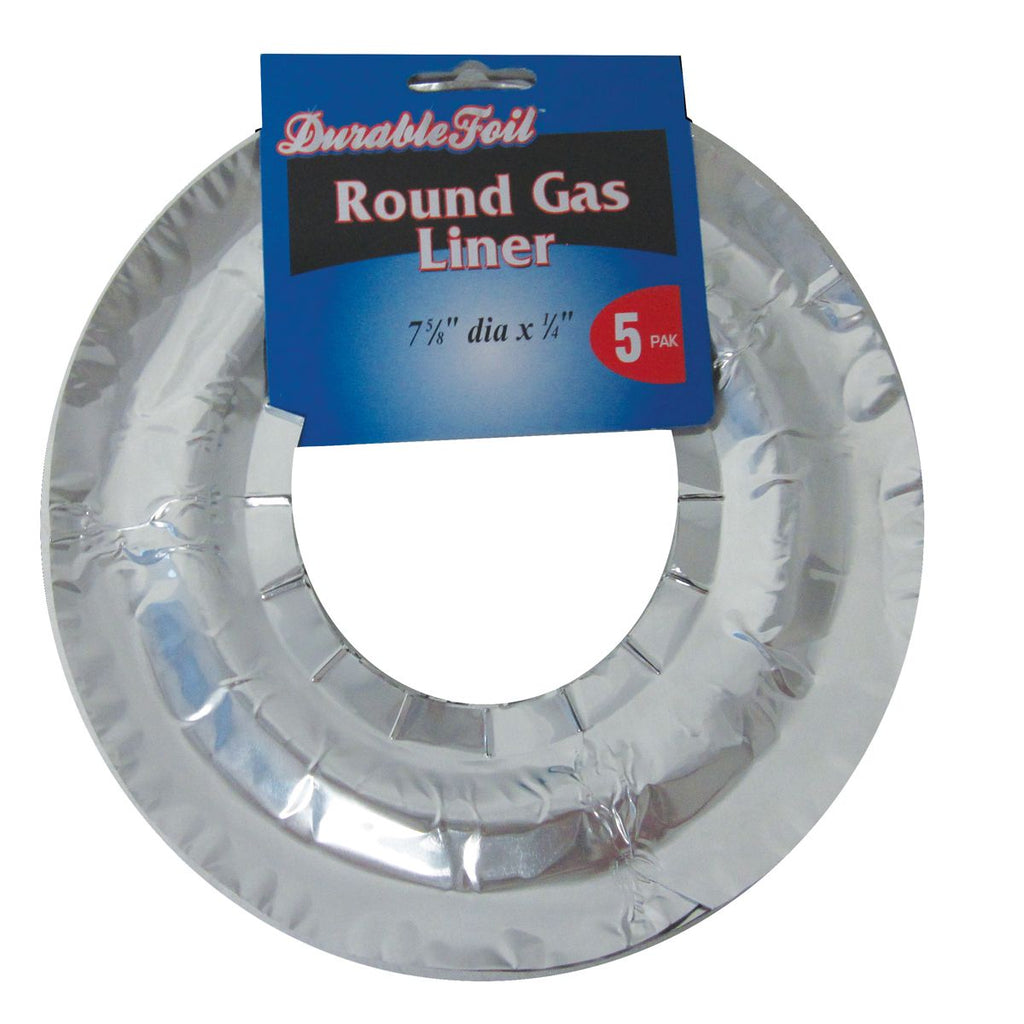 DURABLE FOIL ROUND GAS BURNER LINERS 5PK
