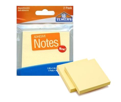 ELMER'S 2 PACK ADHESIVE NOTES 3" X 3"
