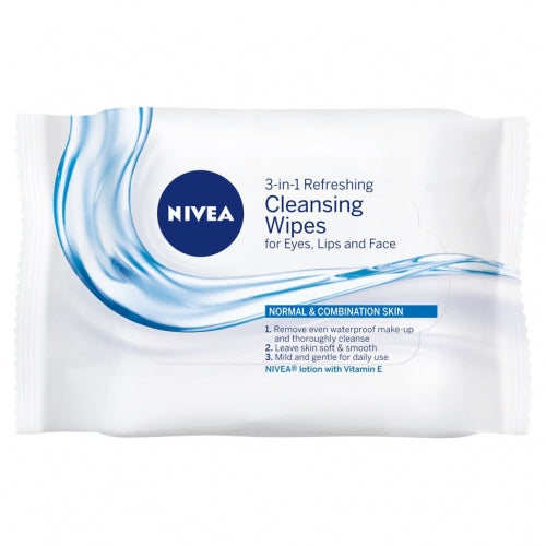 NIVEA DAILY ESSENTIALS FACIAL WIPES FOR NORMAL SKIN 20PK