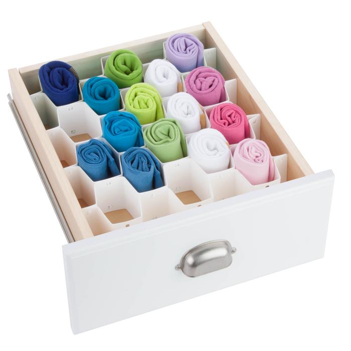 32 Compartment Drawer Organzier, White