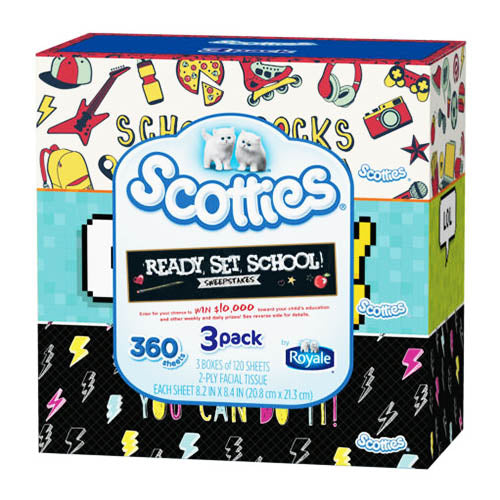 Scotties 3 pack Tissue box