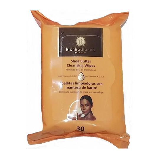 RICH RADIANCE SHEA BUTTER FACIAL CLEANSING WIPES 30pcs