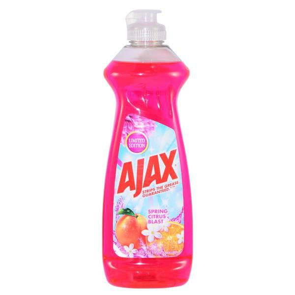 Ajax Triple Action Liquid Dish Soap, SPRING CITRUS BLAST 372ml