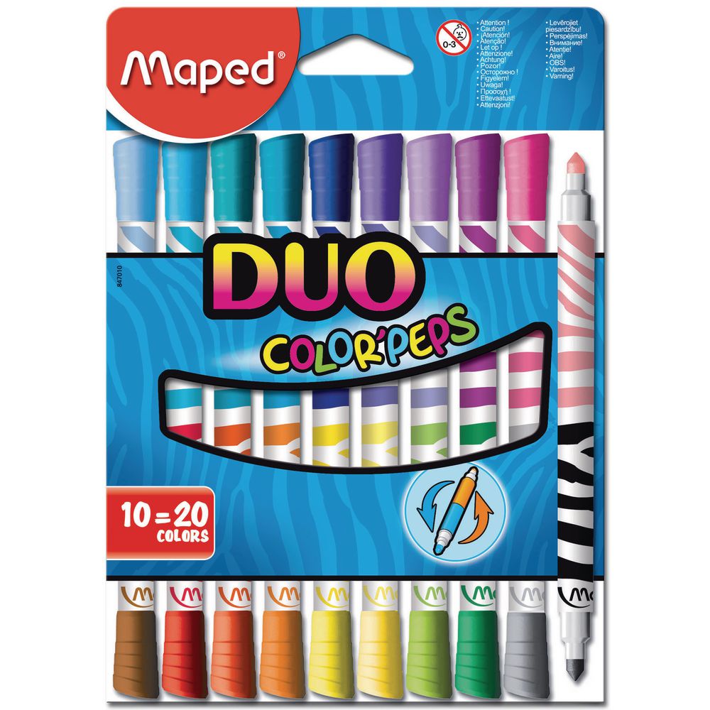 MAPED COLOR PEPS FELT TIP DUO 10=20 COLORS