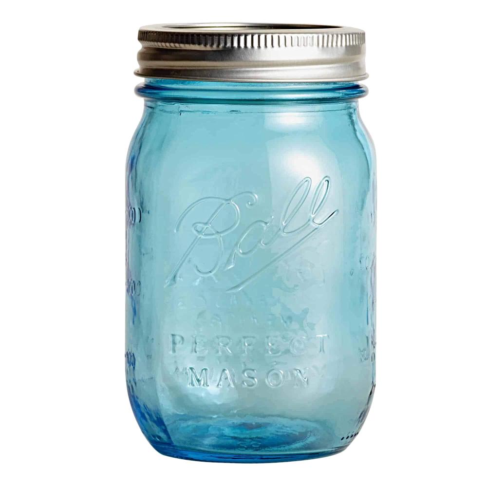 Ball Vintage Style Blue Jar - pint /470ml, Case of 6