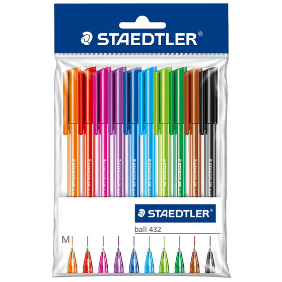 STAEDTLER 10 COLORED BALLPOINT PENS – TheFullValue, General Store