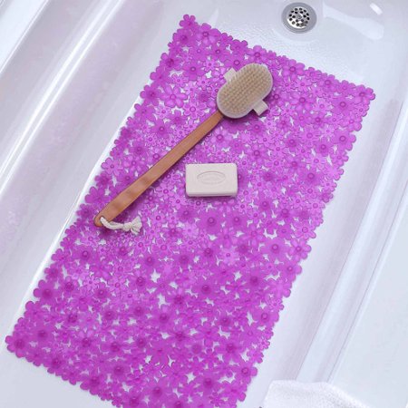 SlipX Solutions Field of Flowers Bath Mat (Purple,color)
