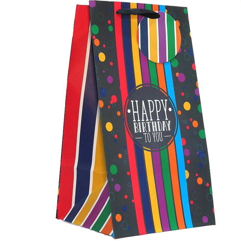 BirthDay  Gift Bag Black x Rainbow