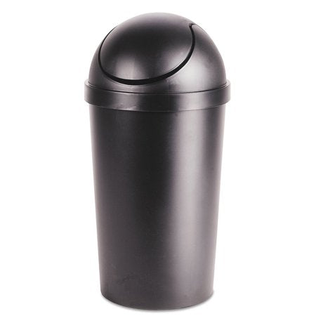 STERILITE 50L ROUND SWINGTOP WASTEBASKET, Black