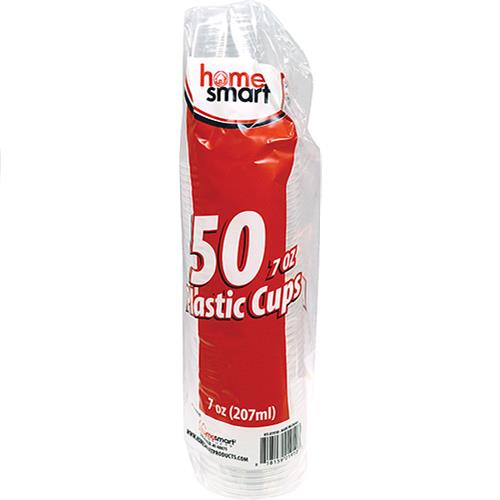 HOME SMART Clear PLASTIC CUPS, 207ml, 50pcs
