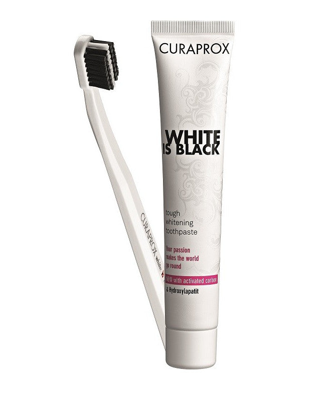 Curaprox - White is Black -Whitening Toothpaste with Brush set