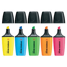 STABILO BOSS MINI HIGHLIGHTERS - PACK OF 5 ASSORTED COLOURS