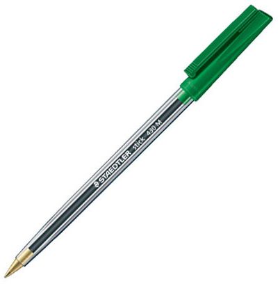 STAEDTLER STICK 430 SOFT MEDIUM PEN Green 10pcs  Box