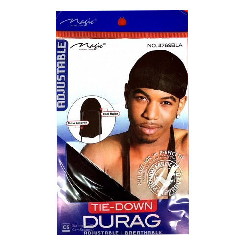 Magic Collection Tie Down White Durag Adjustable Breathable