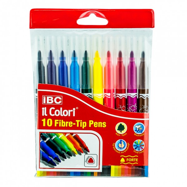 IBC 10 FIBER-TIP PENS, IL COLORI IBC-FORTE ,COLORS