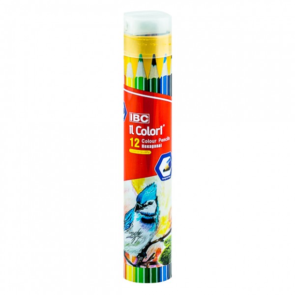 IBC  12 COLOR PENCILS HEXAGONAL IL COLORI LONG