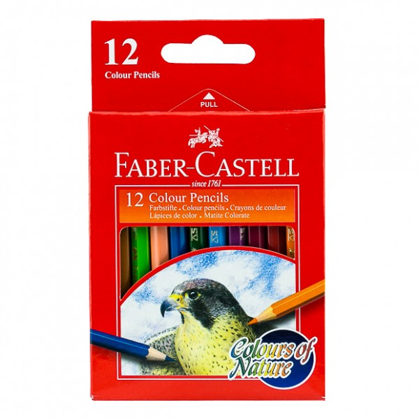 FABER-CASTELL 12 COLOUR PENCILS SMALL/SHORT