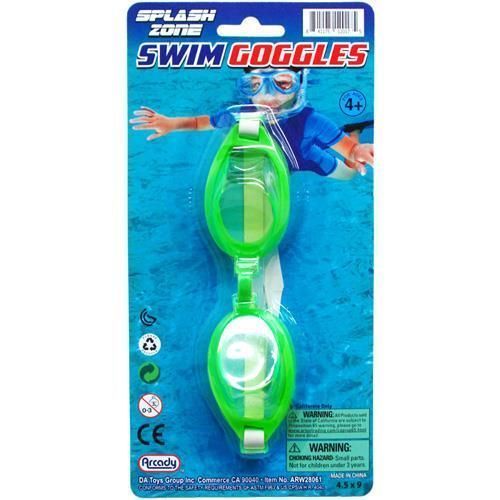 Swim Goggles, Assorted Colors, Kids Size +4