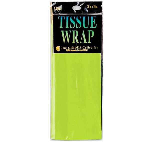 TISSUE WRAP LIME GREEN 10pcs size 50cm X 50cm