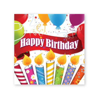 Happy Birthday (Candle & Balloon), Party Napkins Small, 16pcs