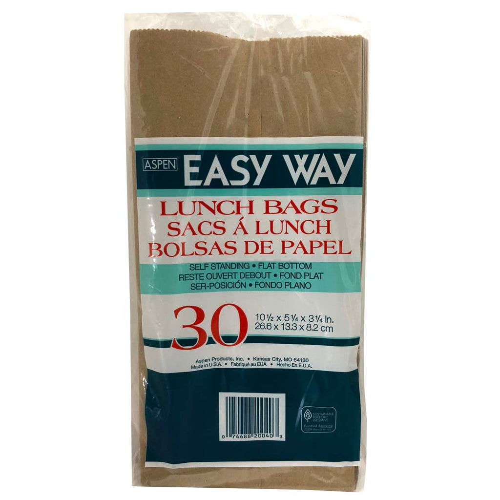 Easy Way Lunch Bags, Kraft Brown,  30pack